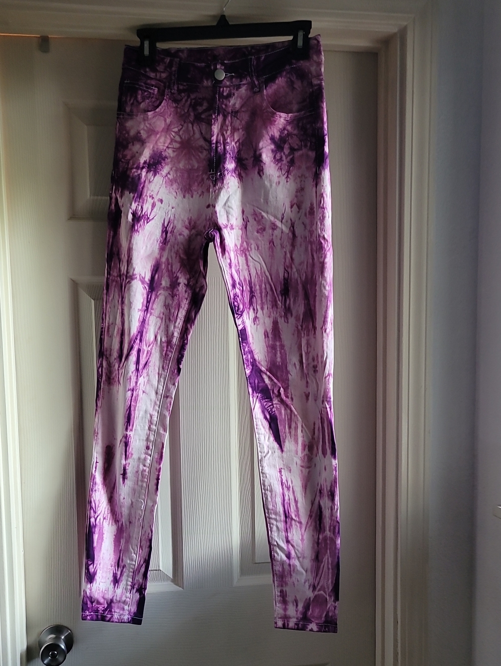 Fashion Nova Purple Tie-Dye Skinny Jeans Size 5 Super Stretchy And Soft! New